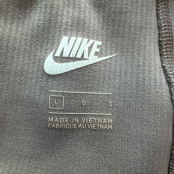 NIKE | RIBBED JUST DO IT LEGGINGS IN PUMICE LIKE NEW STRETCH WAISTBAND | LARGE - Picture 6 of 10